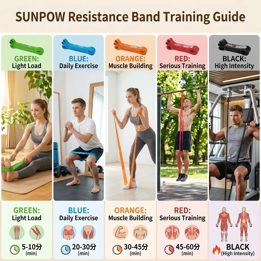 Sunpow Natural Latex Pull Up Assistance Exercise Resistance Bands