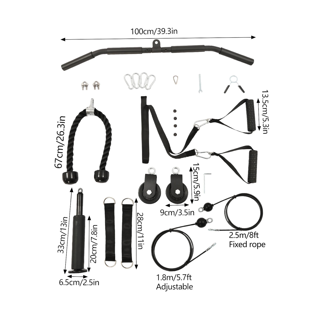 Professional Home Gym Cable Pulley System With Safety Ropes