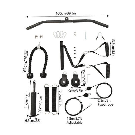 Professional Home Gym Cable Pulley System With Safety Ropes