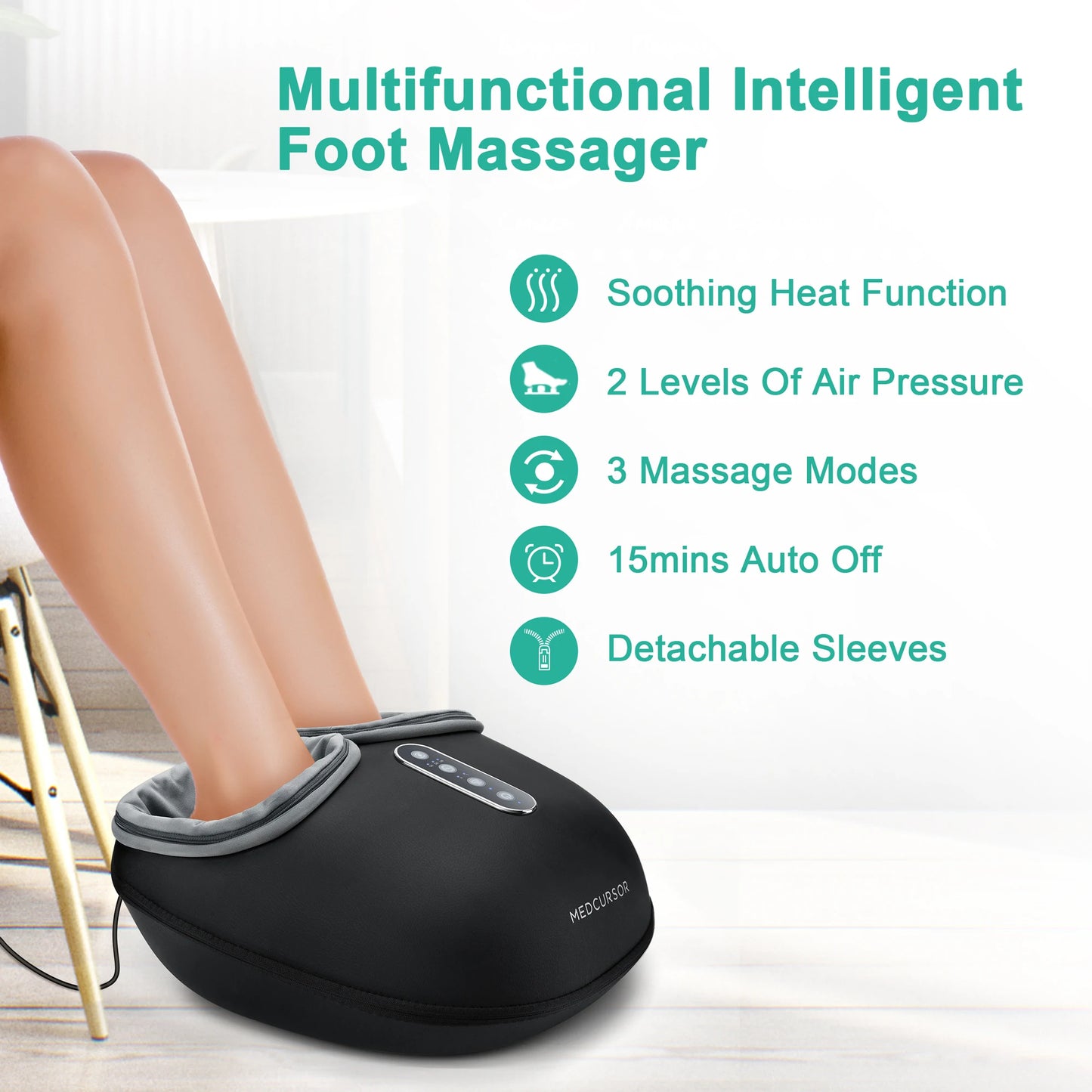 Medcursor Shiatsu Foot Massager With Heat Roller