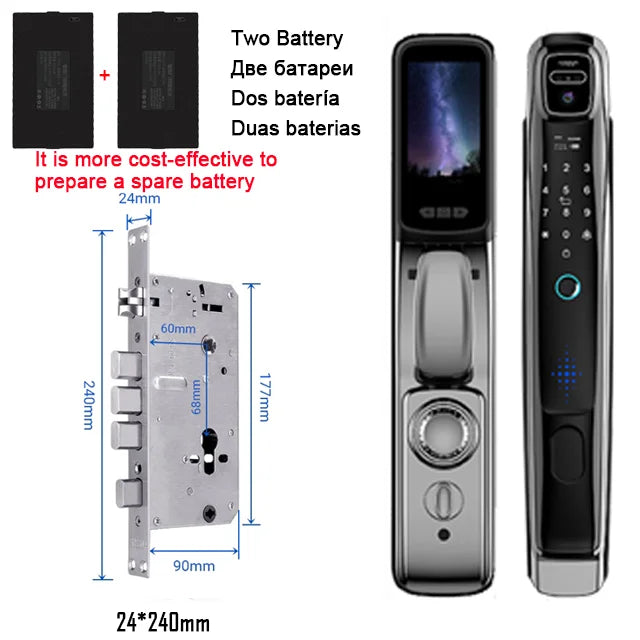 YKESDL Wifi Smart Door Lock Face Recognition Camera Video Intercom