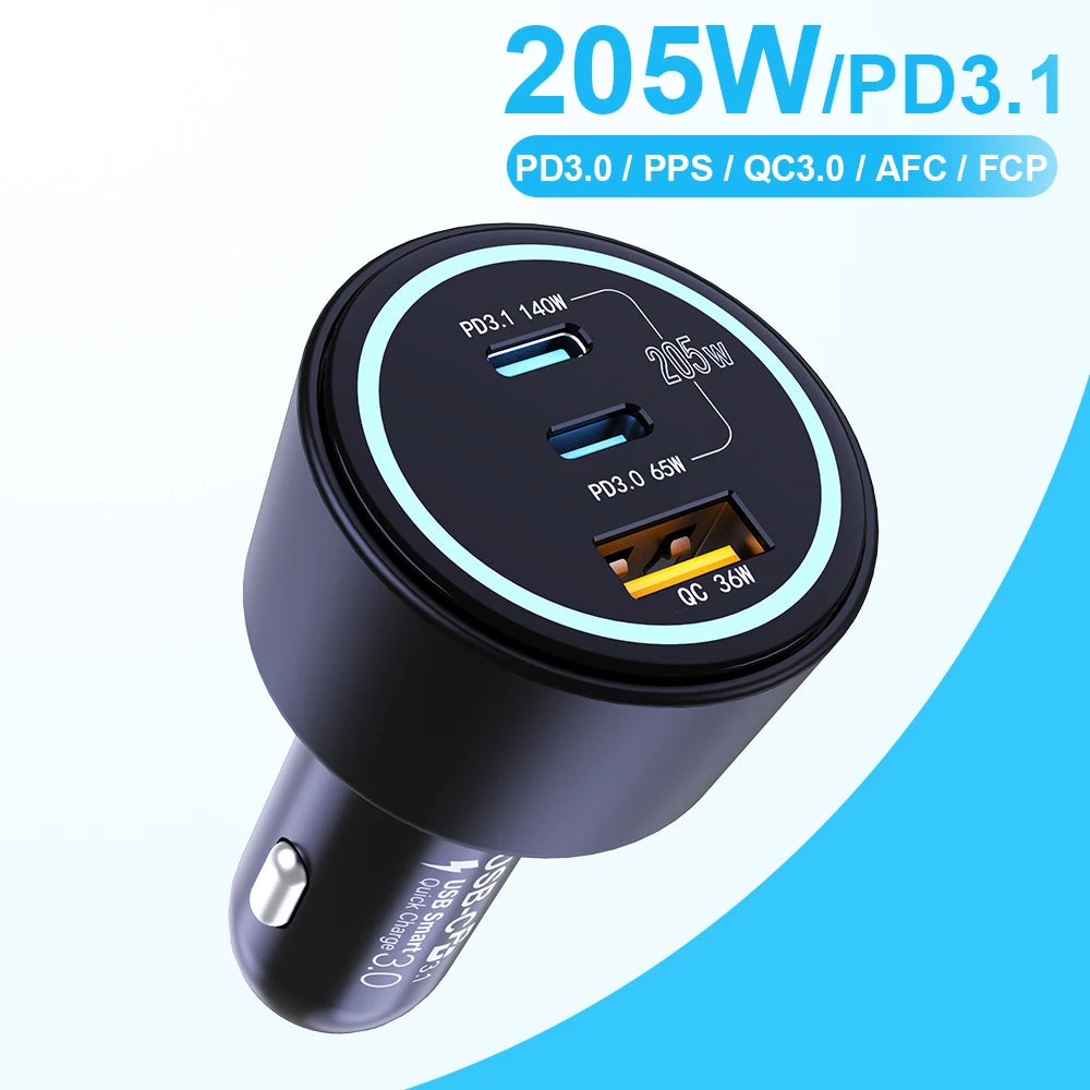 Ubigbuy Dual Usb C Car Charger 140W PD3.1 Fast Charging