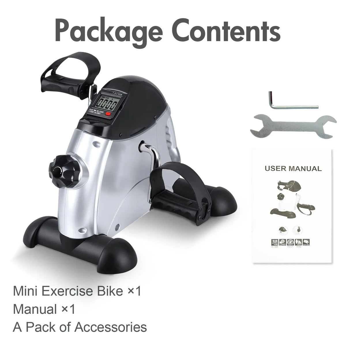 Mini Under Desk Pedal Exerciser Bike Digital Display