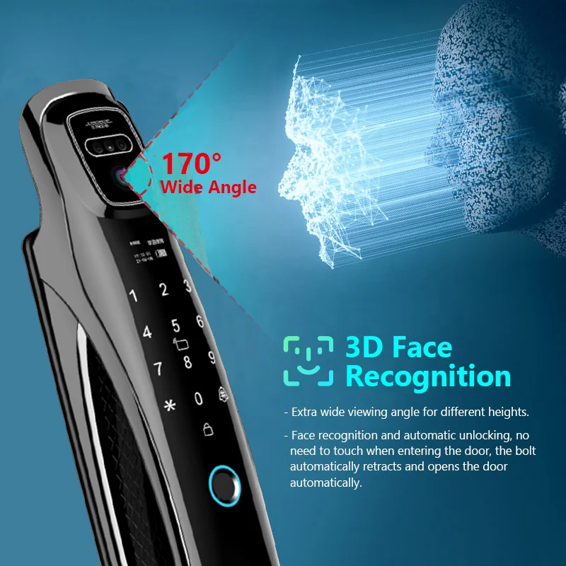 YKESDL Wifi Smart Door Lock Face Recognition Camera Video Intercom