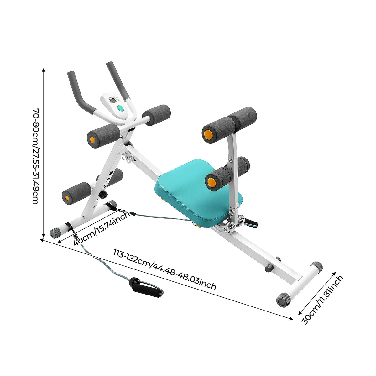 Adjustable Ab Machine With Resistance Bands And LCD Core Trainer