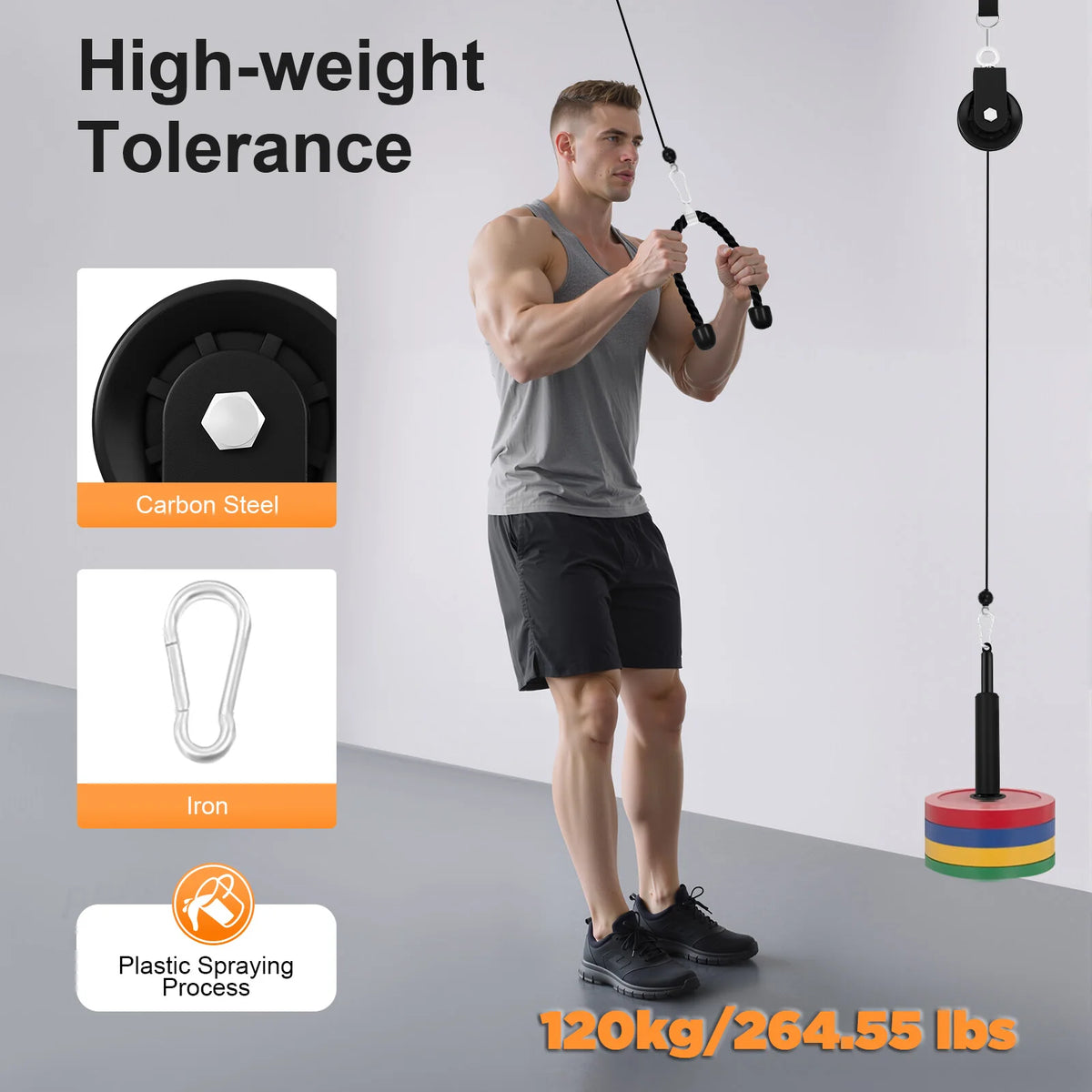 Professional Home Gym Cable Pulley System With Safety Ropes
