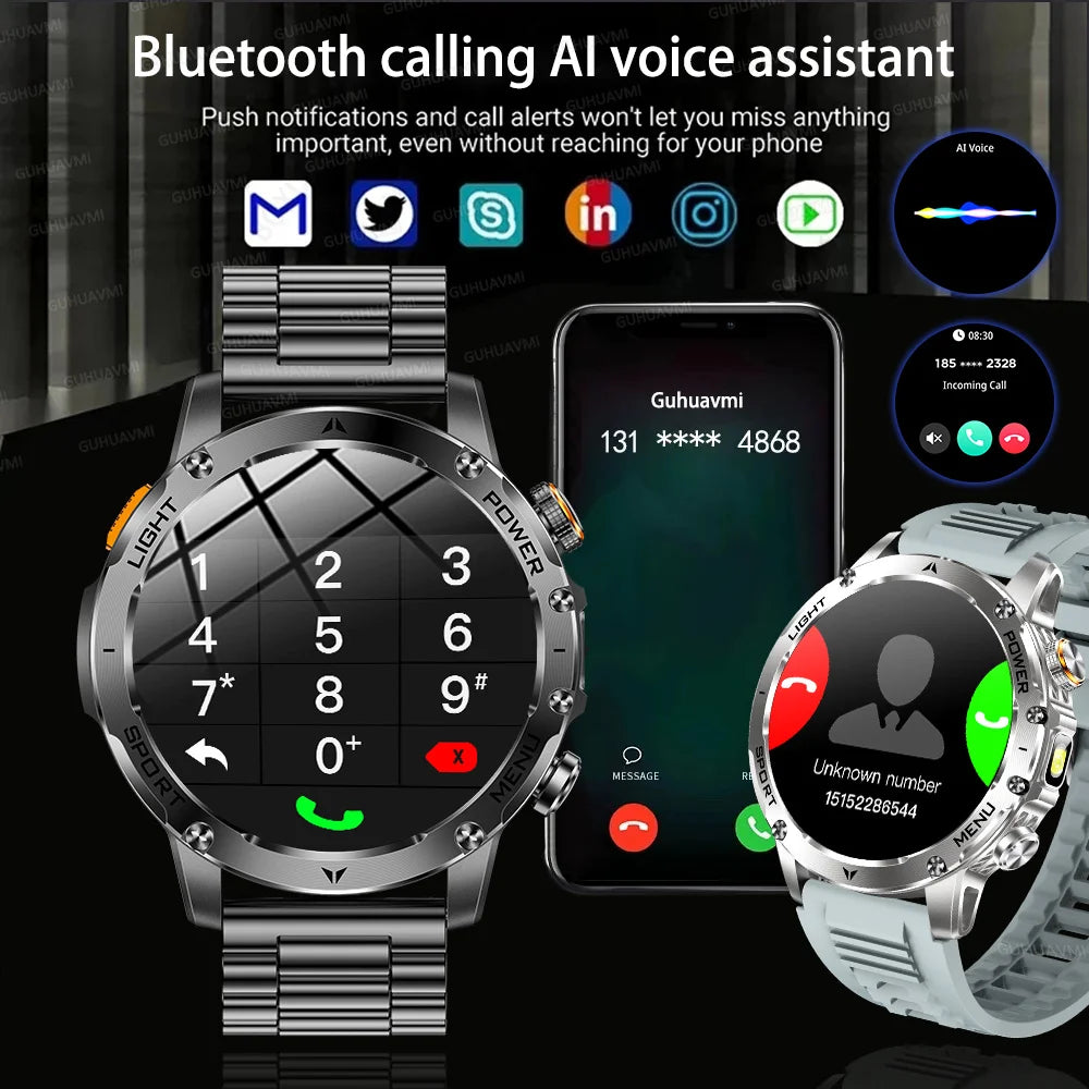 Waterproof Outdoor Smart Watch With Heart Rate And Bluetooth Calls