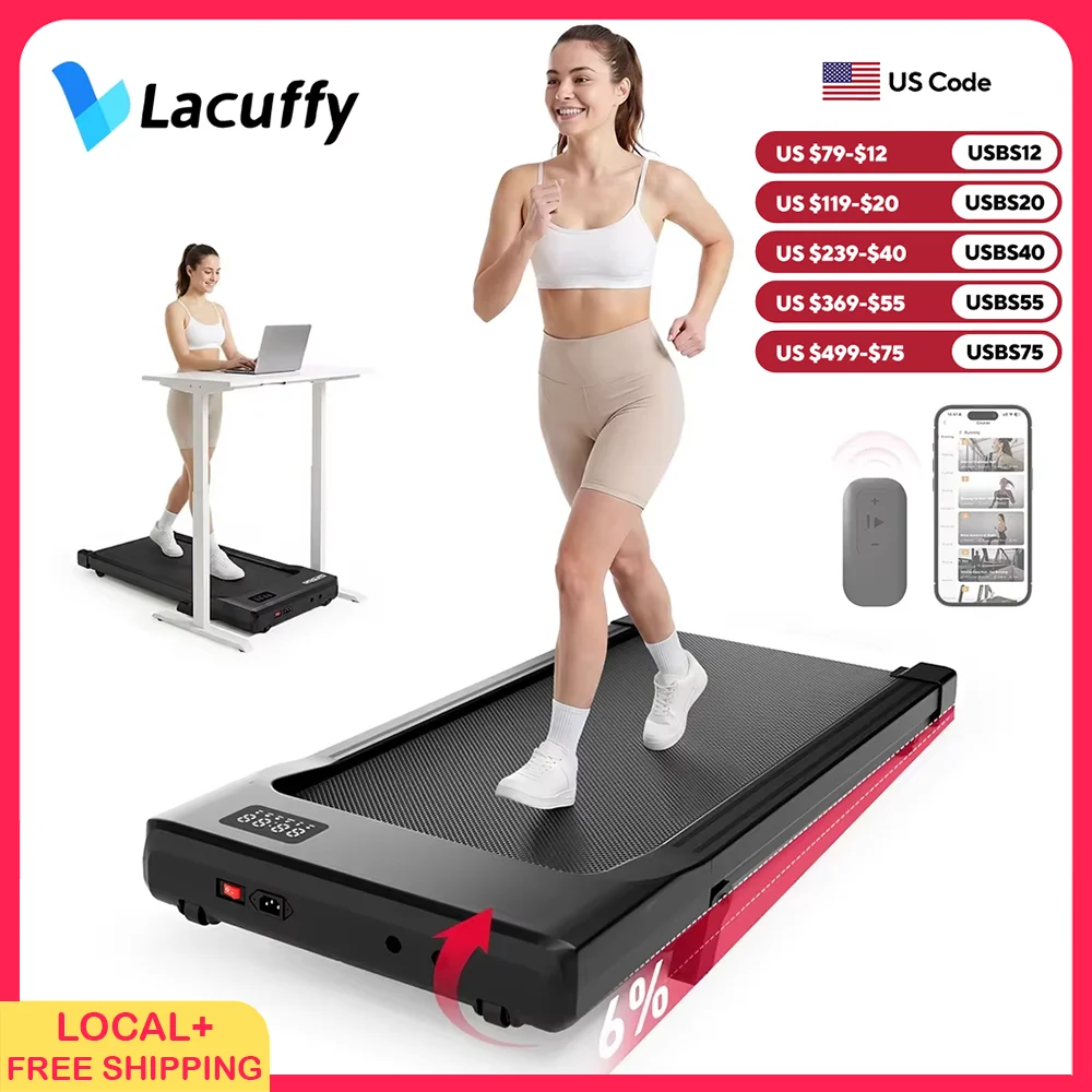 Lacuffy 2.5HP Bluetooth Walking Pad Under Desk Treadmill Remote Control