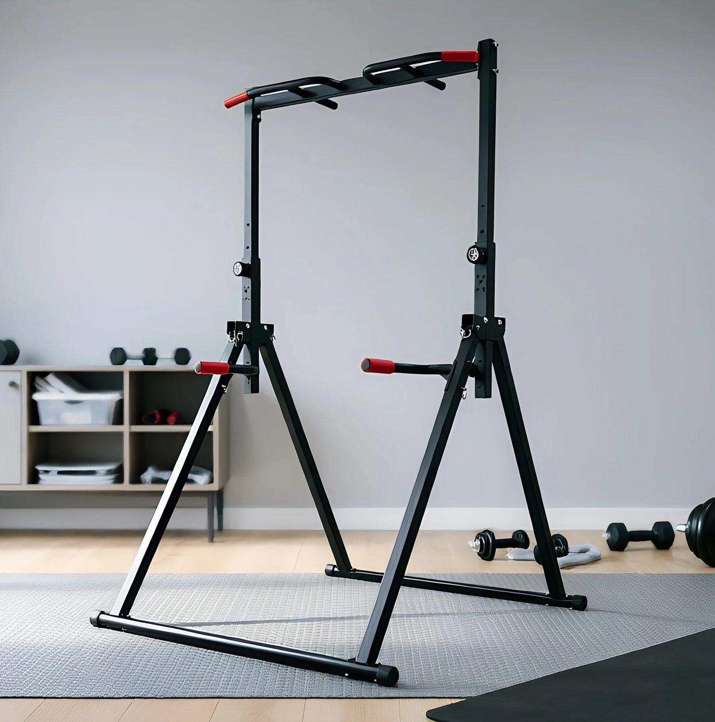 Foldable Adjustable Pull Up Bar 200kg Load With Parallel Bars