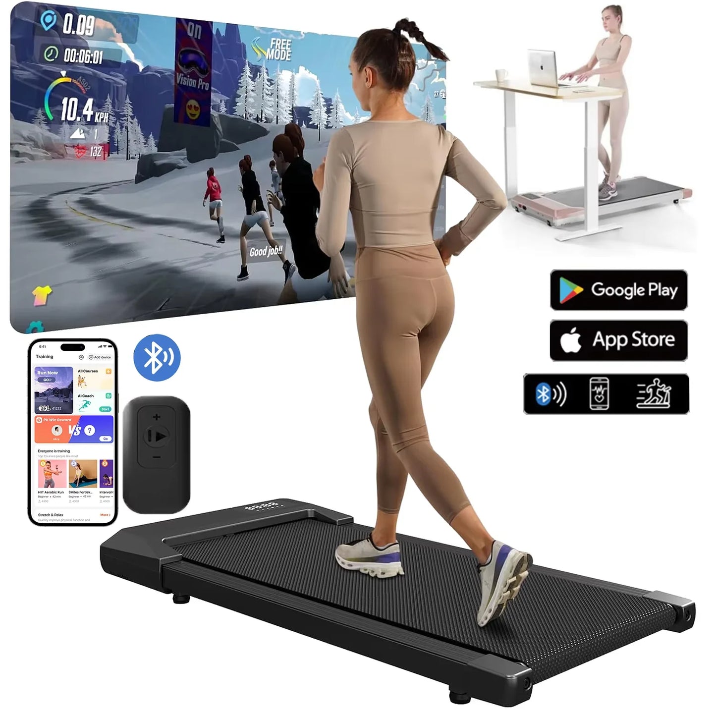 Superun 2In1 Treadmill For Home Use 2.5HP Walking Running