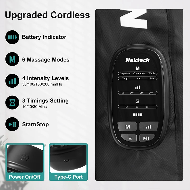 Nekteck Cordless Air Pressure Calf And Leg Compression Massager