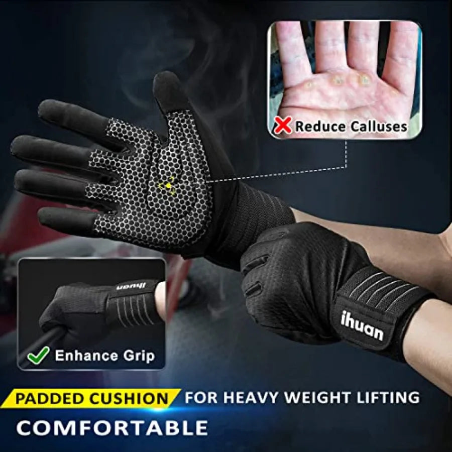 Full Finger Weight Lifting Workout Gloves For Safe Deadlift Performance