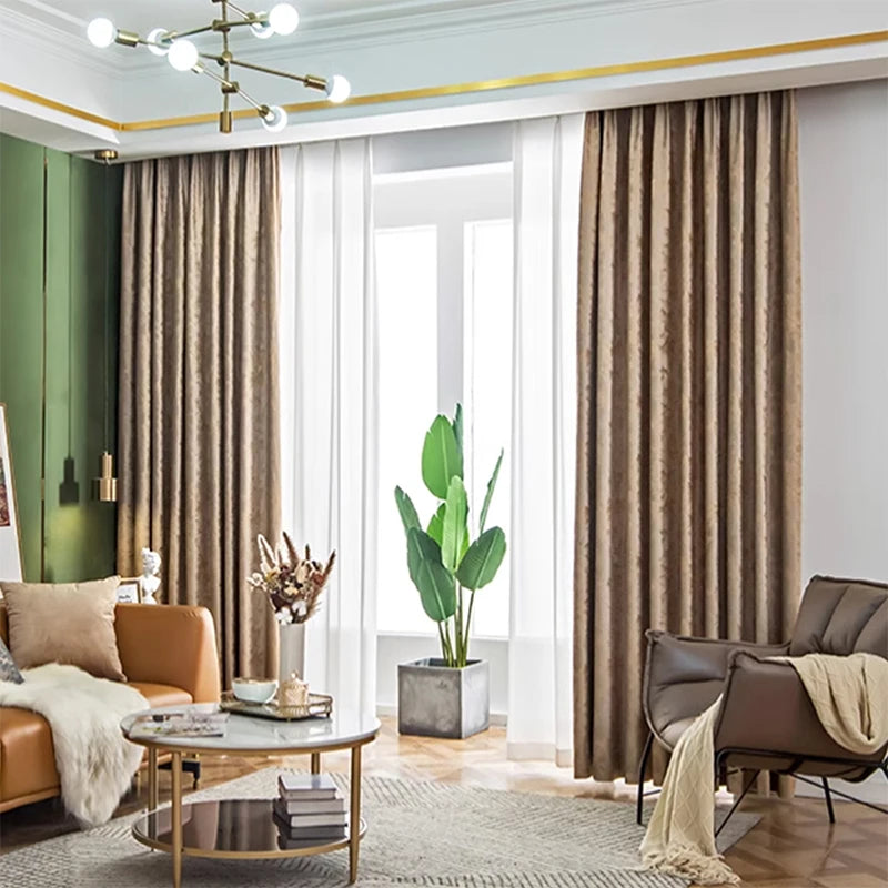 Velvet Blackout Curtains For Thermal And Noise Reduction