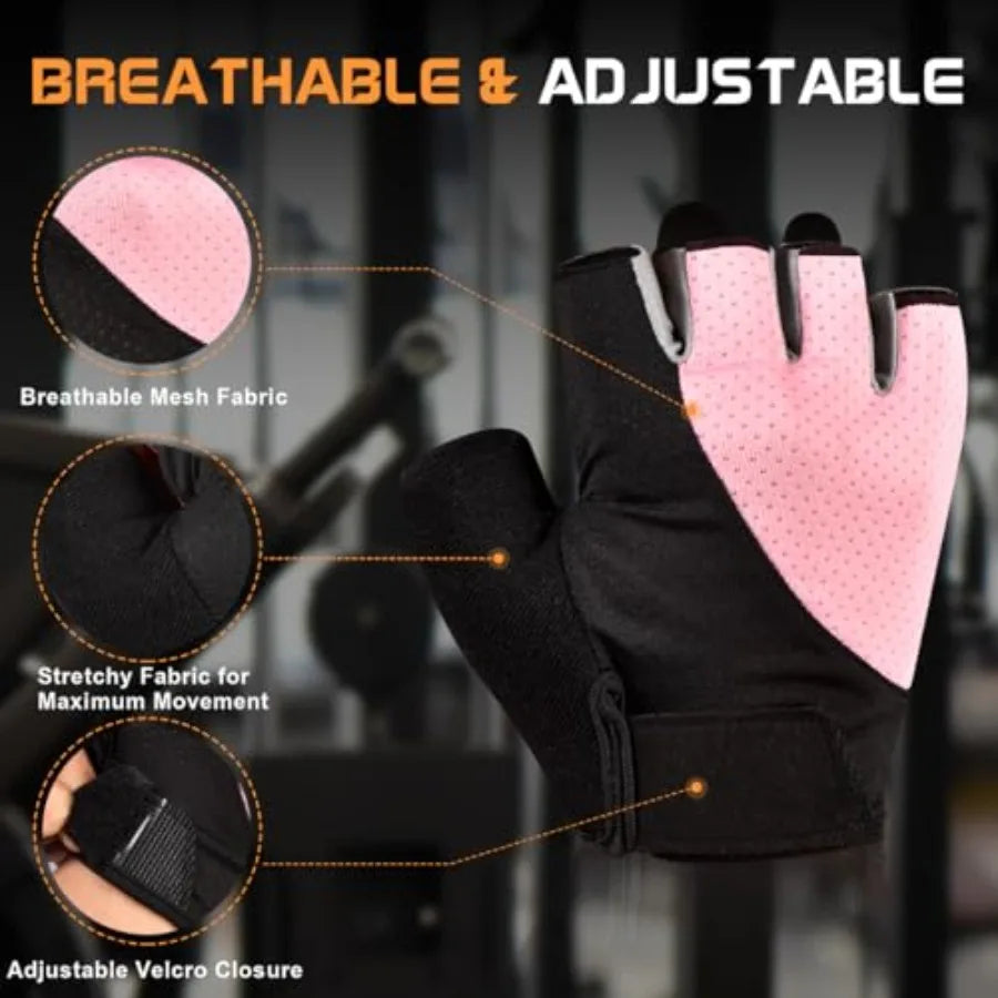 Breathable Fingerless Weight Lifting Gloves With Silicone Grip