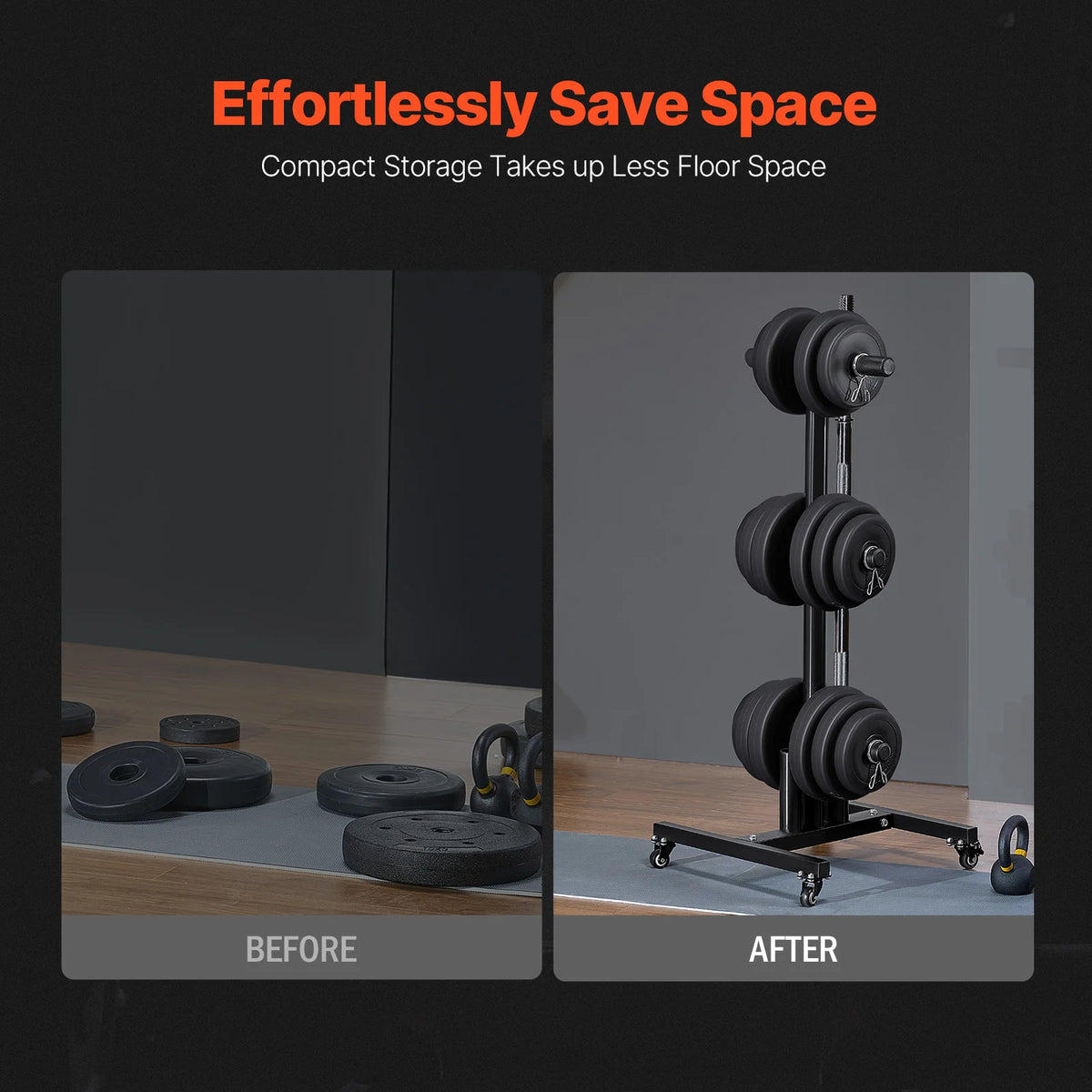 VEVOR Standard Weight Plate Rack With Wheels For Home Gym