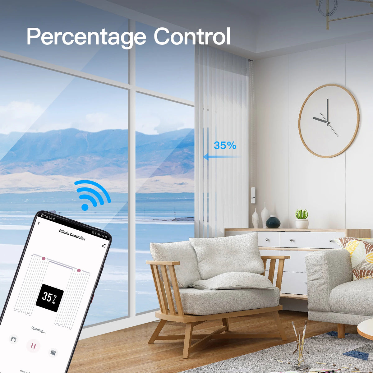 Moes Tuya Smart WiFi Curtain Motor For Blinds With Remote