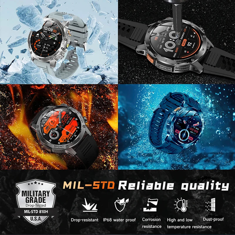 Outdoor Sports Smart Watch With Bluetooth Calling For Health Monitoring