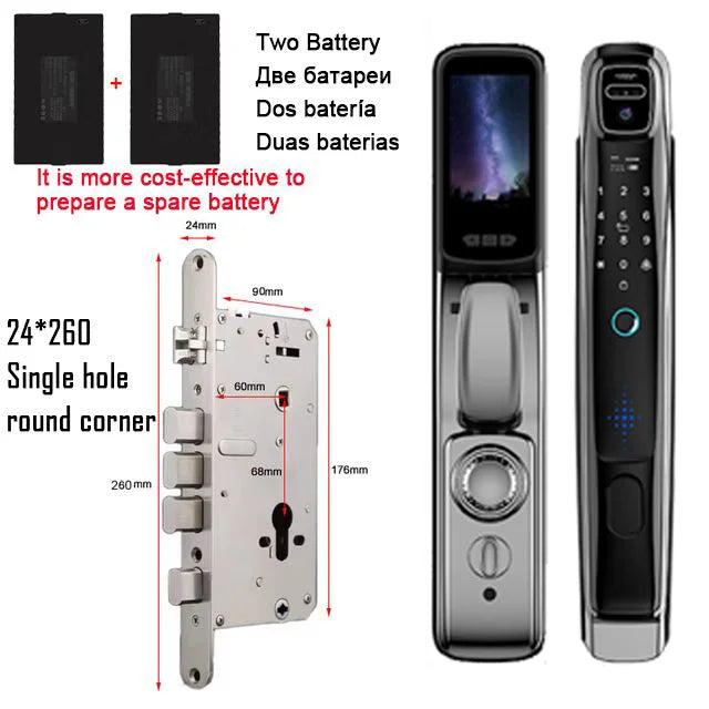 YKESDL Wifi Smart Door Lock Face Recognition Camera Video Intercom