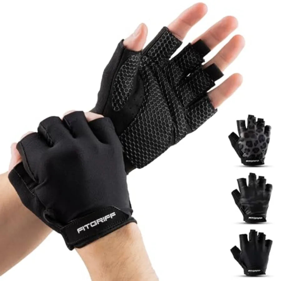 Padded Fingerless Workout Gloves For Gym Training And Weightlifting