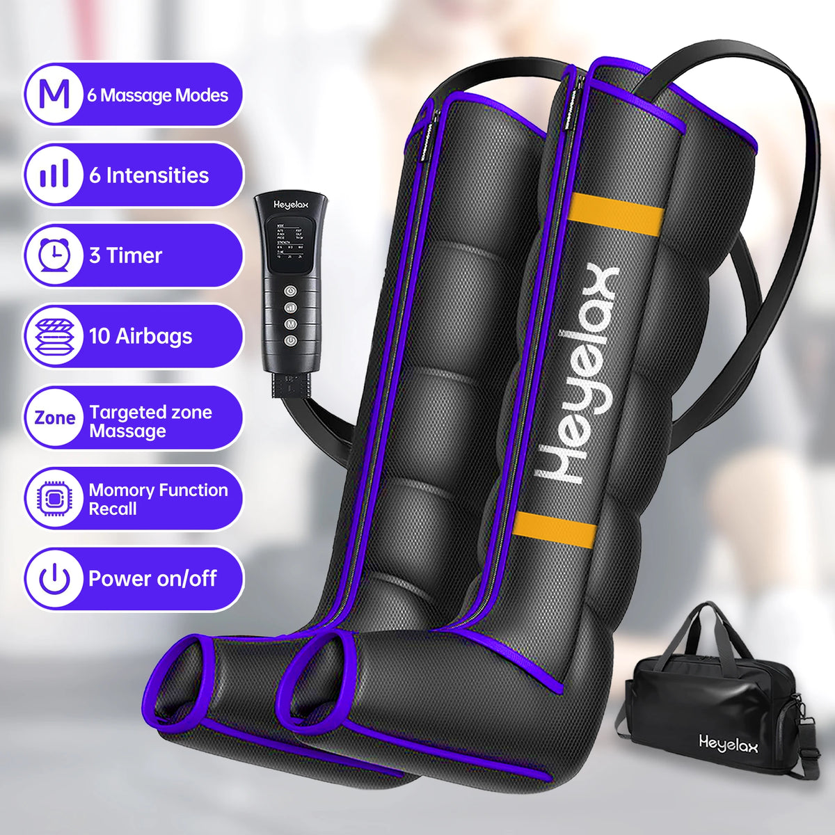 Heyelax Leg Compression Massager For Pain Relief And Muscle Recovery