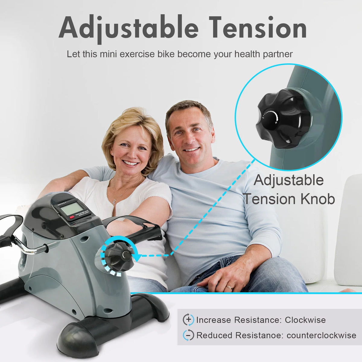 Mini Under Desk Pedal Exerciser Bike Digital Display