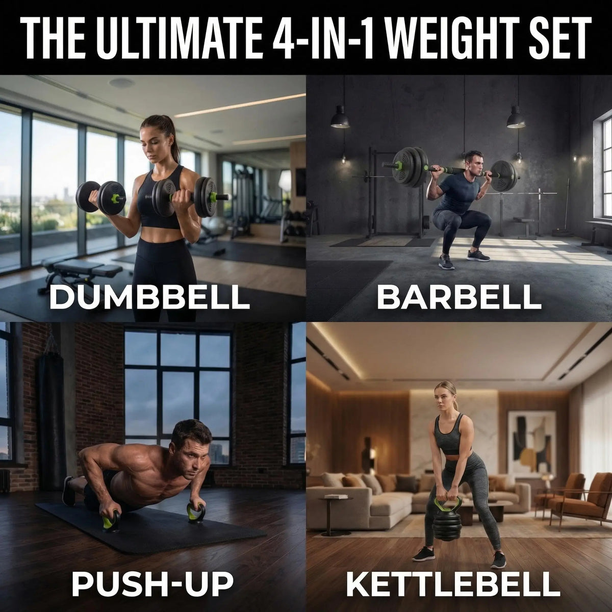 Adjustable Dumbbell Set And Kettlebell Converter For Home Gym