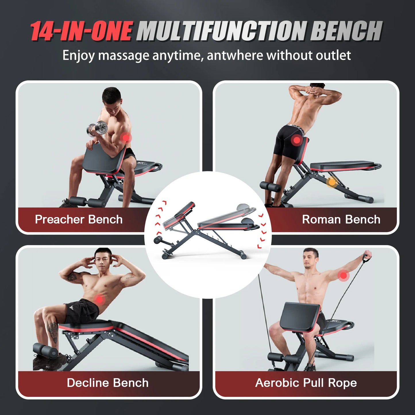 Foldable Dumbbell Bench 14 In 1 Multi Functional Home Gym Equipment