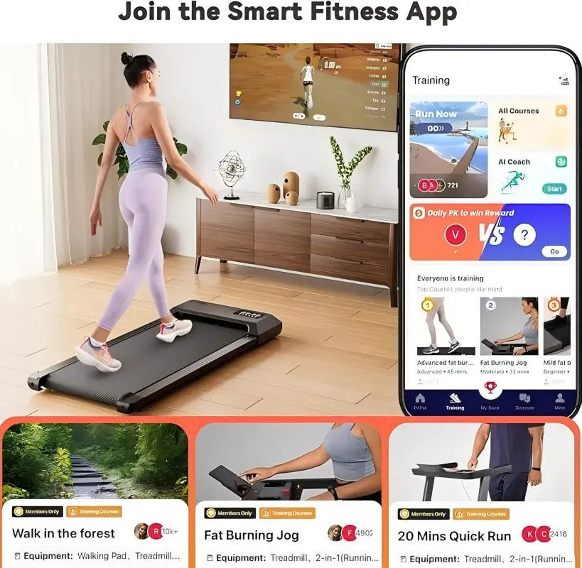 Superun 2 In 1 Walking Treadmill With App Remote Control