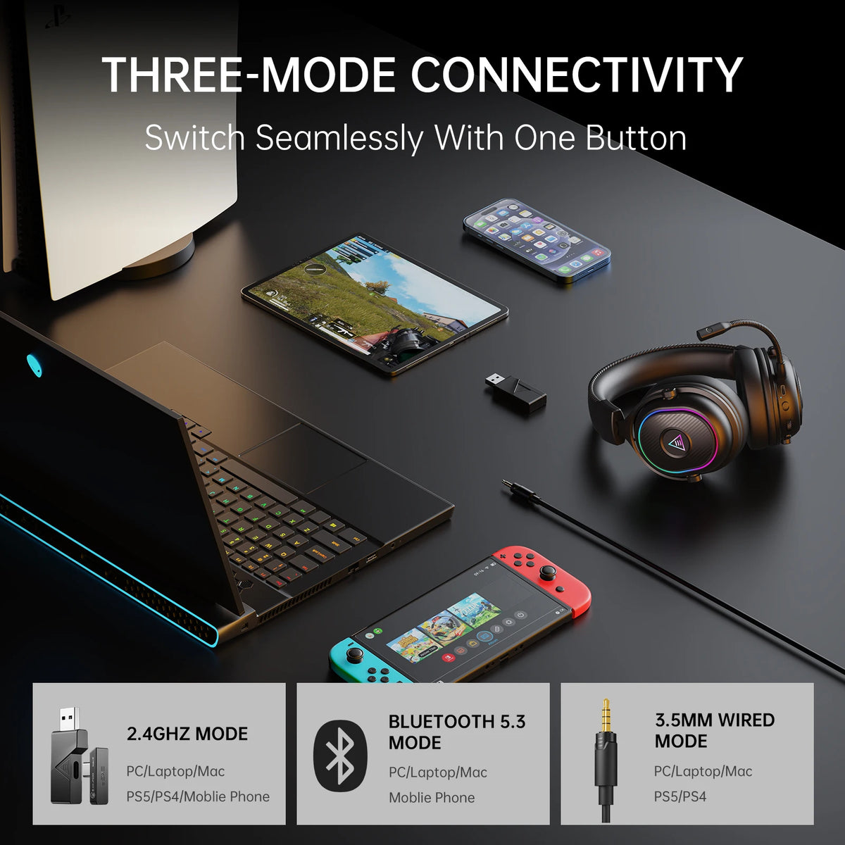 Eska Mako BT Wireless Gaming Headset With Low Latency
