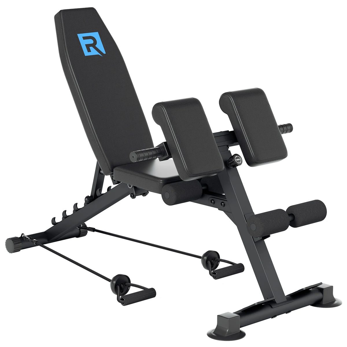 Adjustable Roman Chair Hyperextension Bench With Bands And Steel Frame