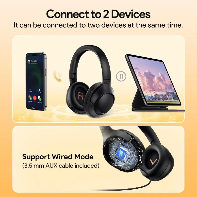 QC H3 ANC Wireless Headphones Bluetooth 5.4 Hi Res Audio