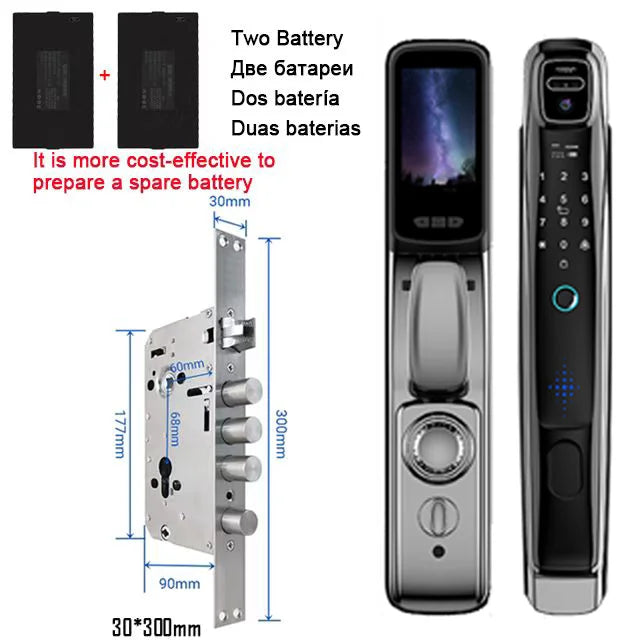 YKESDL Wifi Smart Door Lock Face Recognition Camera Video Intercom