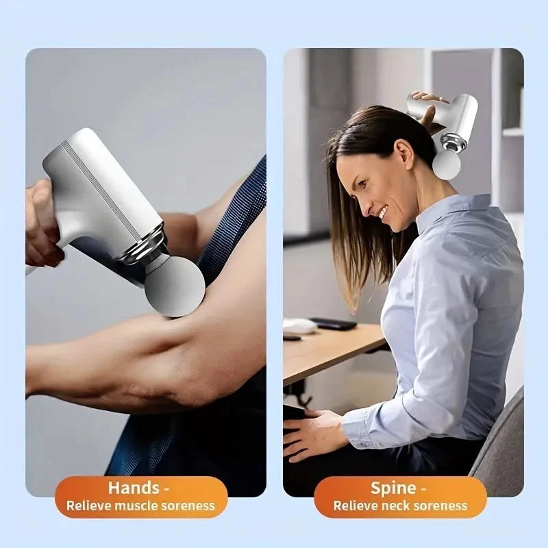 Portable Electric Massage Gun With 4 Heads And 6 Speeds