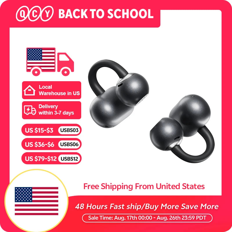 QCY CT06 Clip On Open Ear Bluetooth Earbuds Four Mic