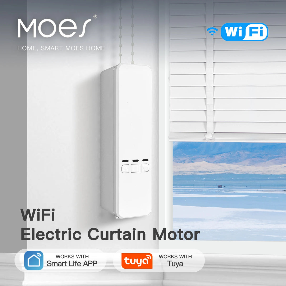 Moes Tuya Smart WiFi Curtain Motor For Blinds With Remote