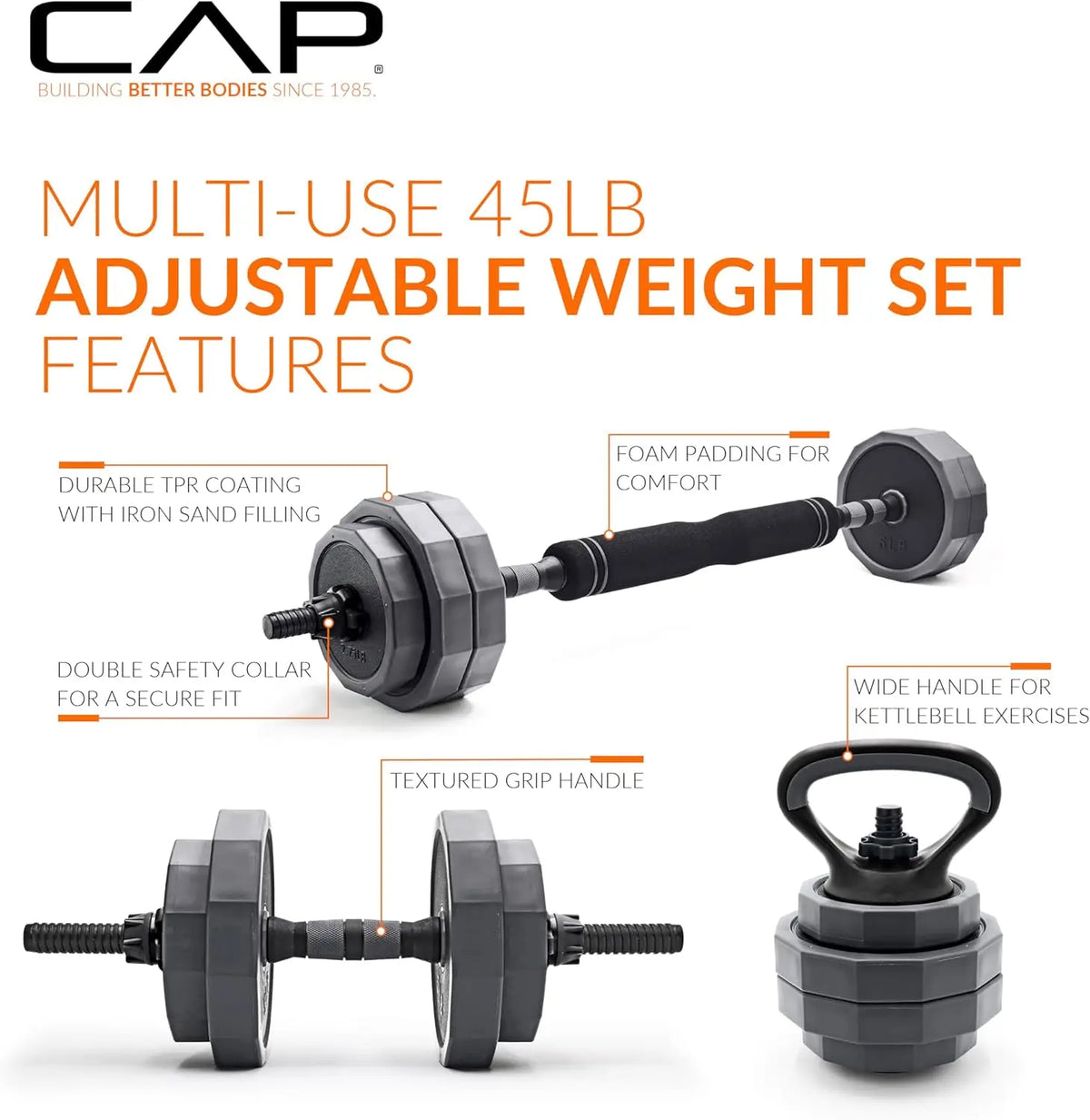 Adjustable Steel Barbell And Dumbbell Weight Training Set