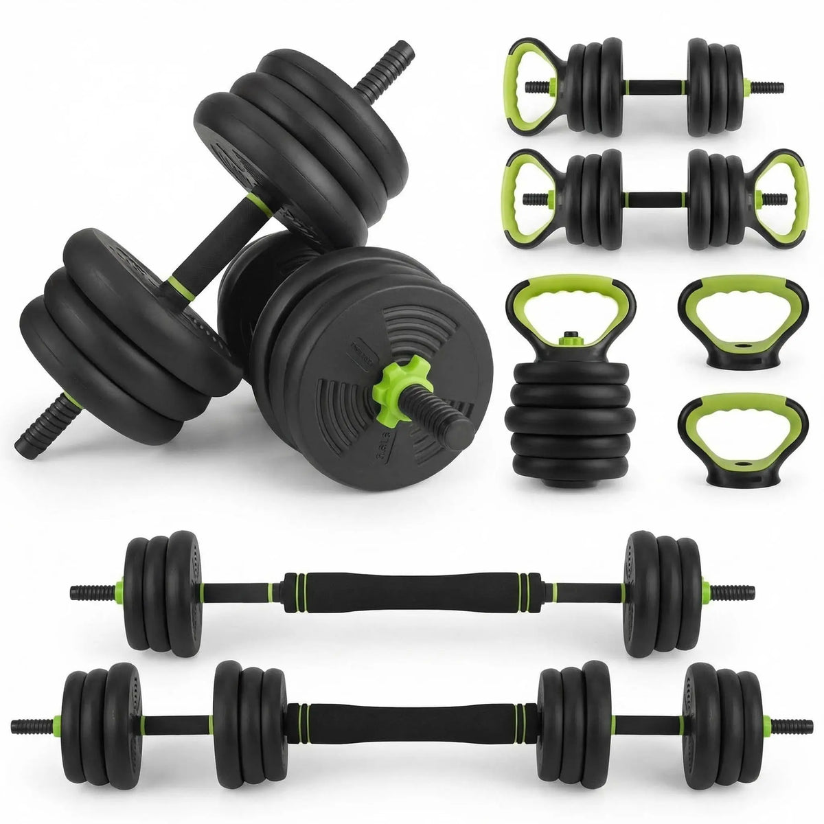 Adjustable Dumbbell Set And Kettlebell Converter For Home Gym