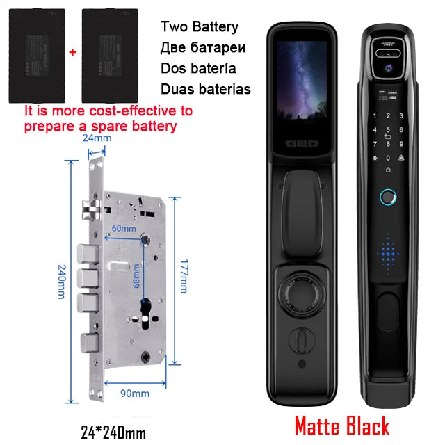 YKESDL Wifi Smart Door Lock Face Recognition Camera Video Intercom